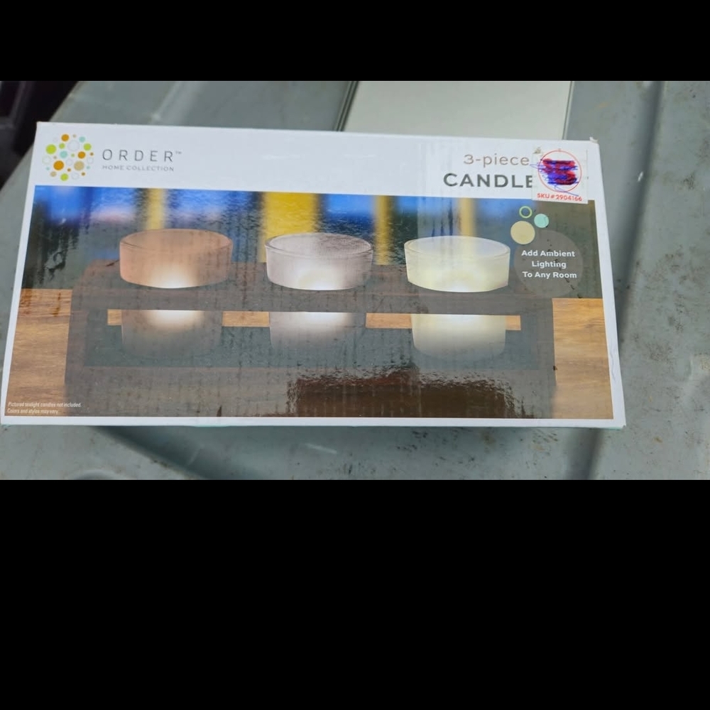 ORDER Home Collection 3-Piece Candle Set - White and Cream